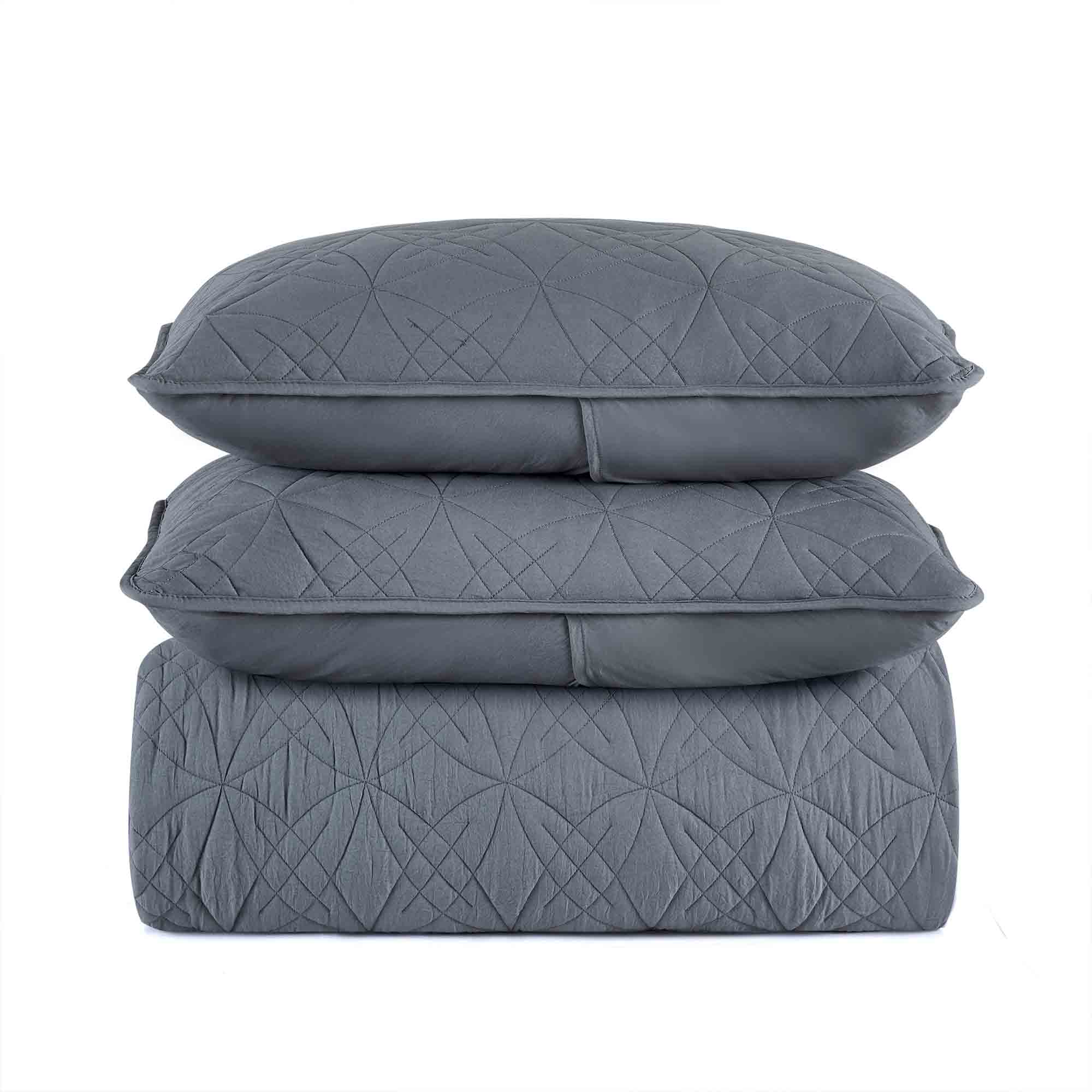 3 Piece Quilted Coverlet Set Lightweight Bedspread Set (Multiple Colors)